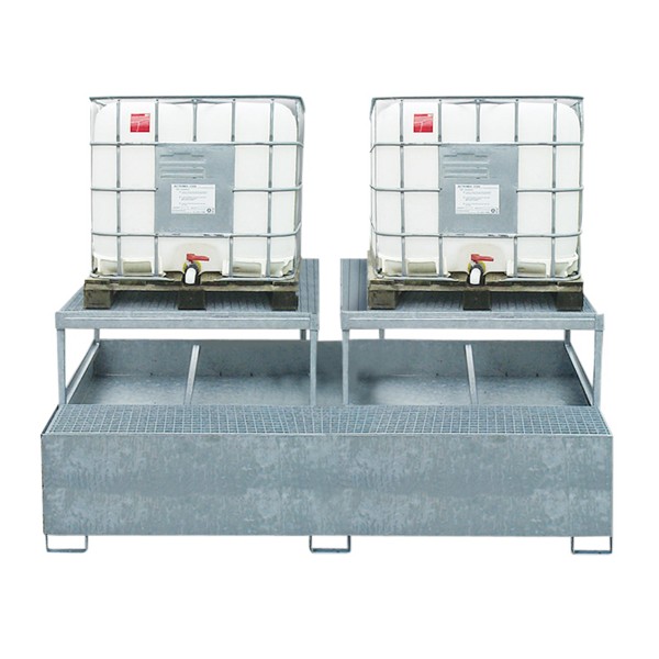 Cubeto elevado para 2 grg's en acero galvanizado con recubrimiento de resina de EPOXI
