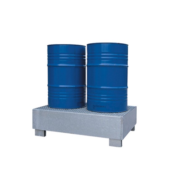 Cubeto para 2 bidones en acero galvanizado con resina de EPOXI